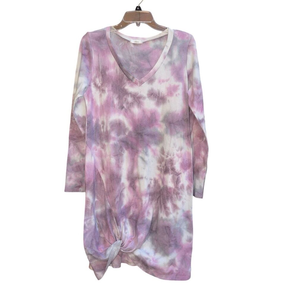 Cherish M Art To Wear Purple Tie Dye Twist Front Lagenlook Tunic/Dress Boho View 2